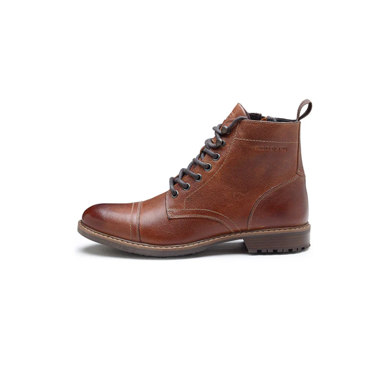Men Wood Genuine Leather Ankle Length Boots - Image 3