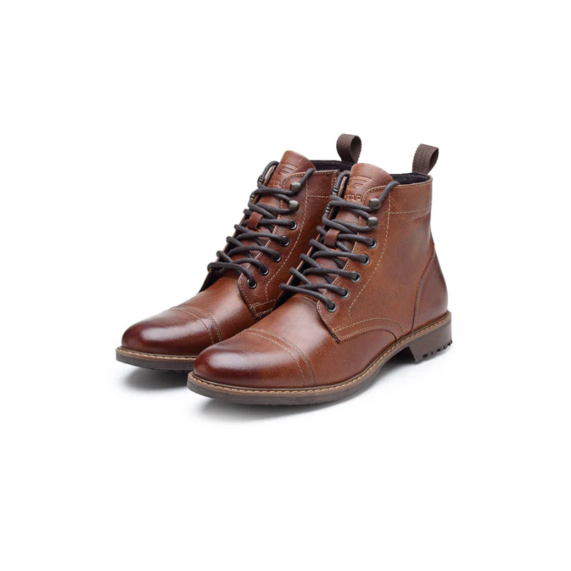 Men Wood Genuine Leather Ankle Length Boots - Image 4
