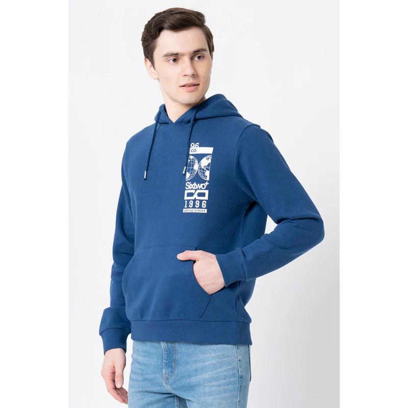 Men's Airforce Blue  Graphic Print Hoodie - Image 2