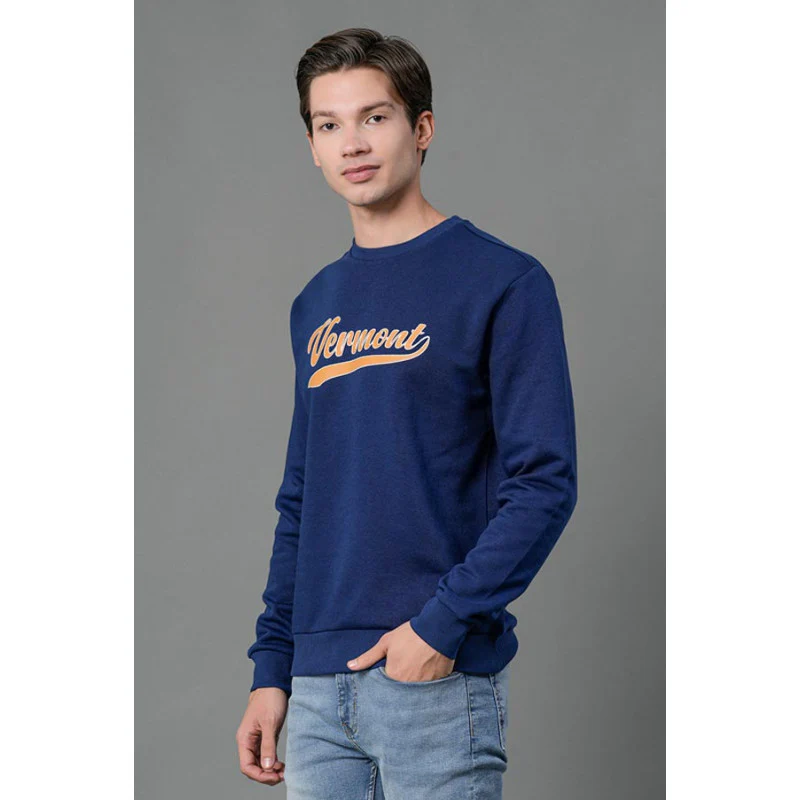 Men's Airforce Blue Graphic Print Sweatshirt - Image 2