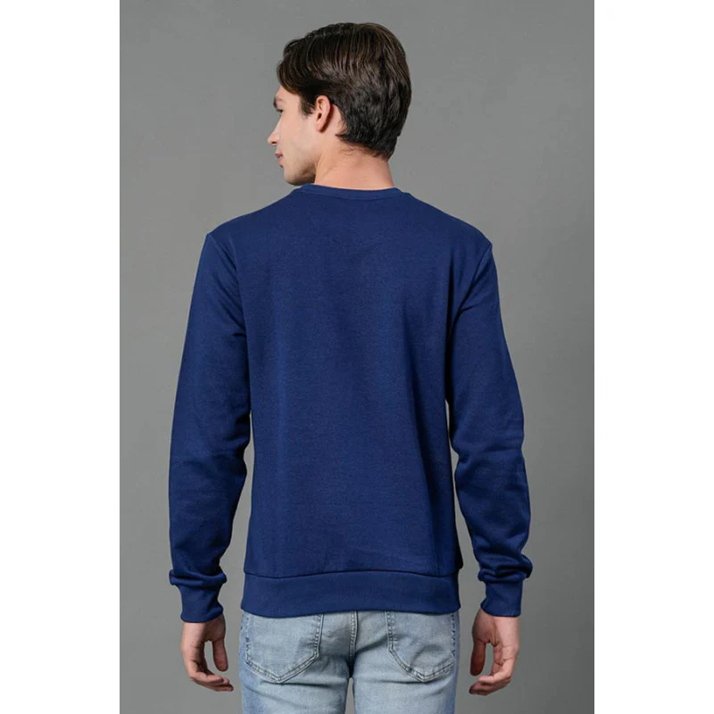 Men's Airforce Blue Graphic Print Sweatshirt - Image 3