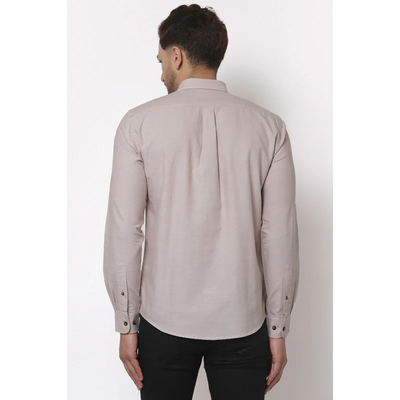 Men's Beige Full Sleeves Casual Shirt - Image 3