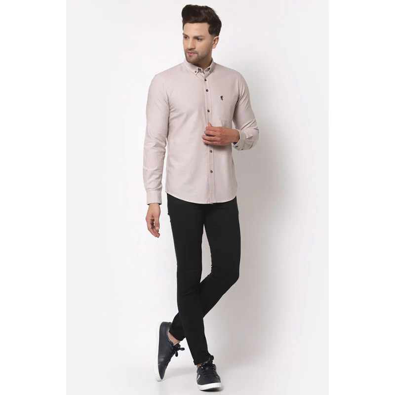 Men's Beige Full Sleeves Casual Shirt - Image 4
