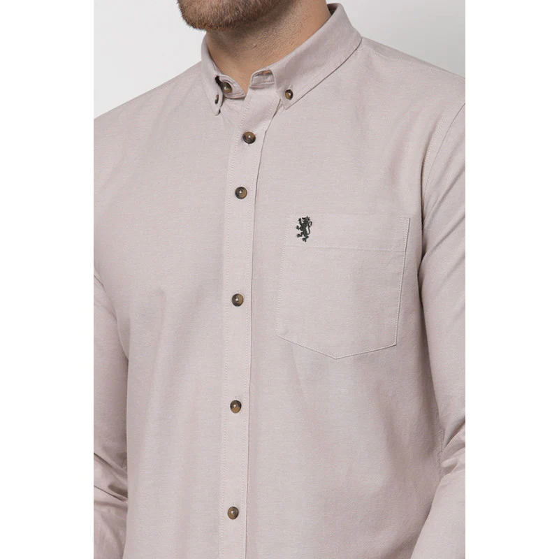 Men's Beige Full Sleeves Casual Shirt - Image 5
