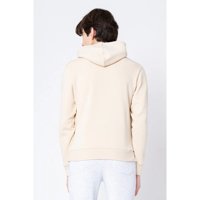 Men's Beige Graphic Print Hoodie - Image 3