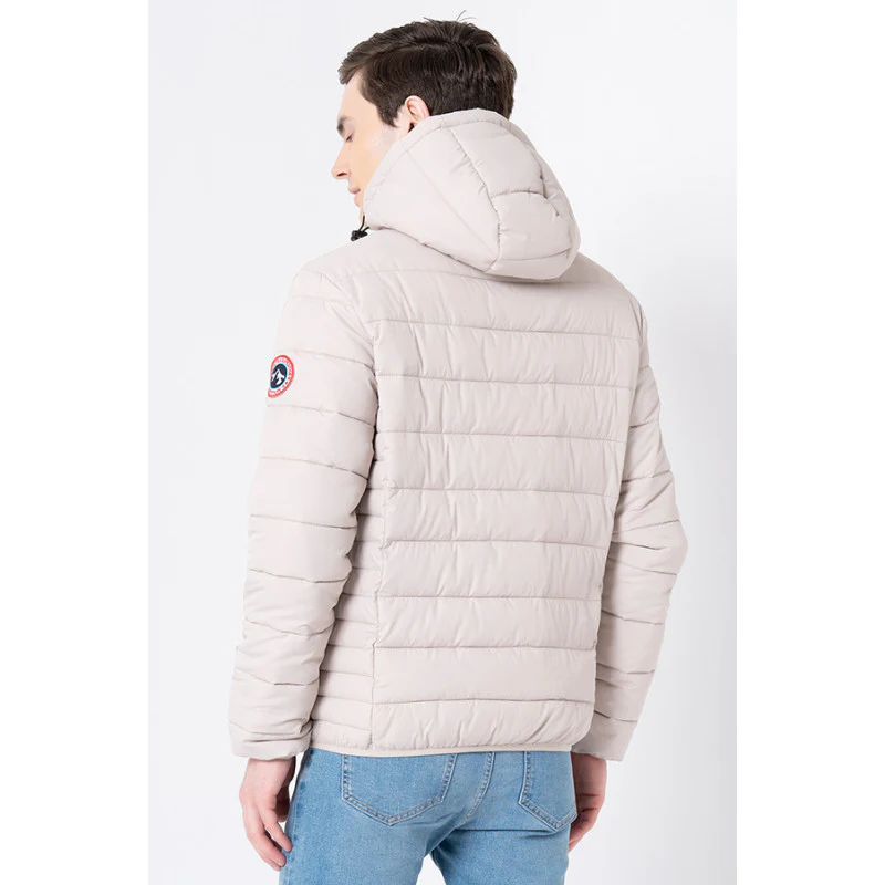 Men's Beige Solid Jacket - Image 3