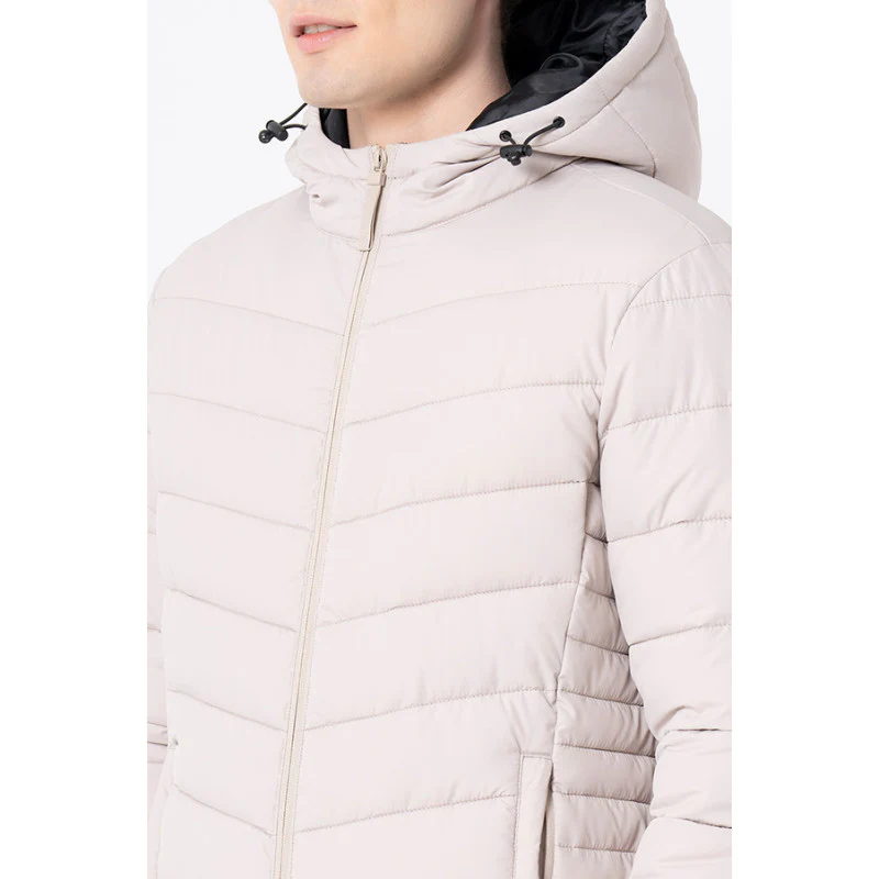 Men's Beige Solid Jacket - Image 4