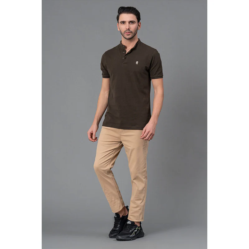 Men's Beige Solid Washed Cotton Spandex Skinny Jeans - Image 5