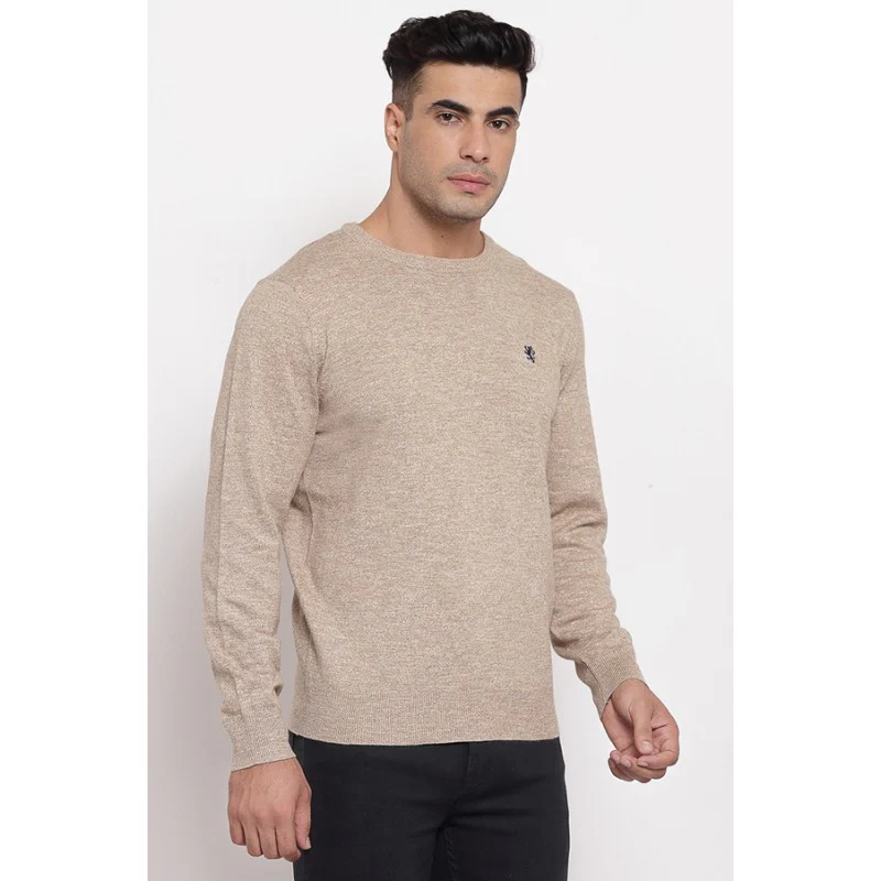 Men Beige Sweater - Image 2