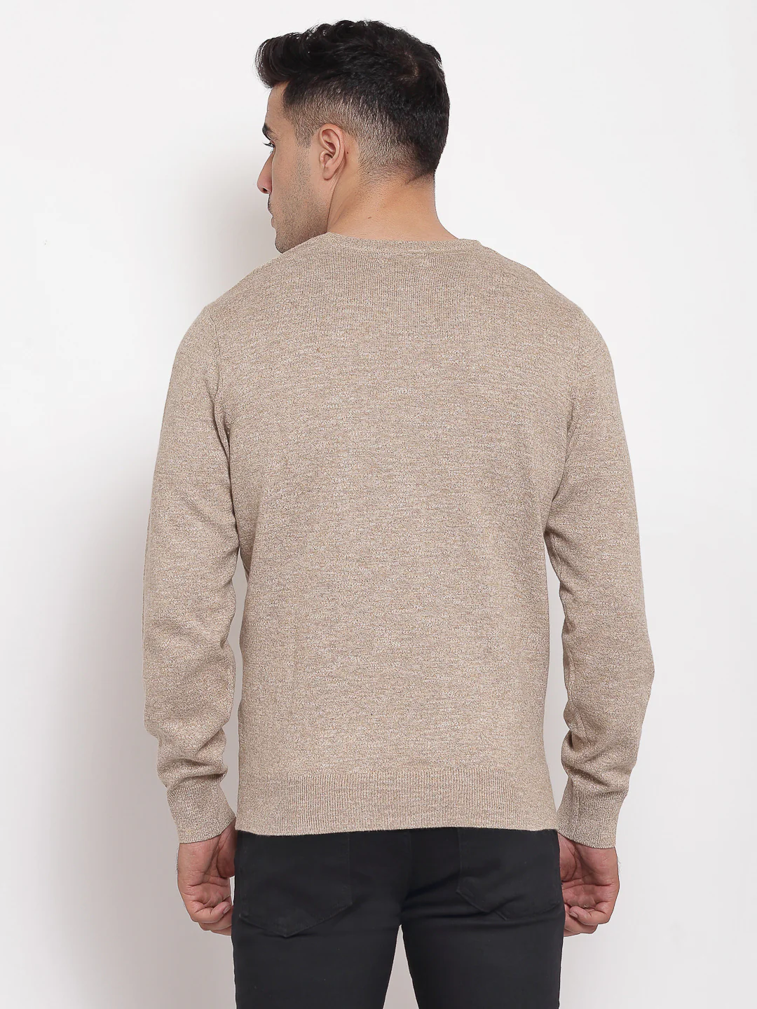 Men Beige Sweater - Image 3