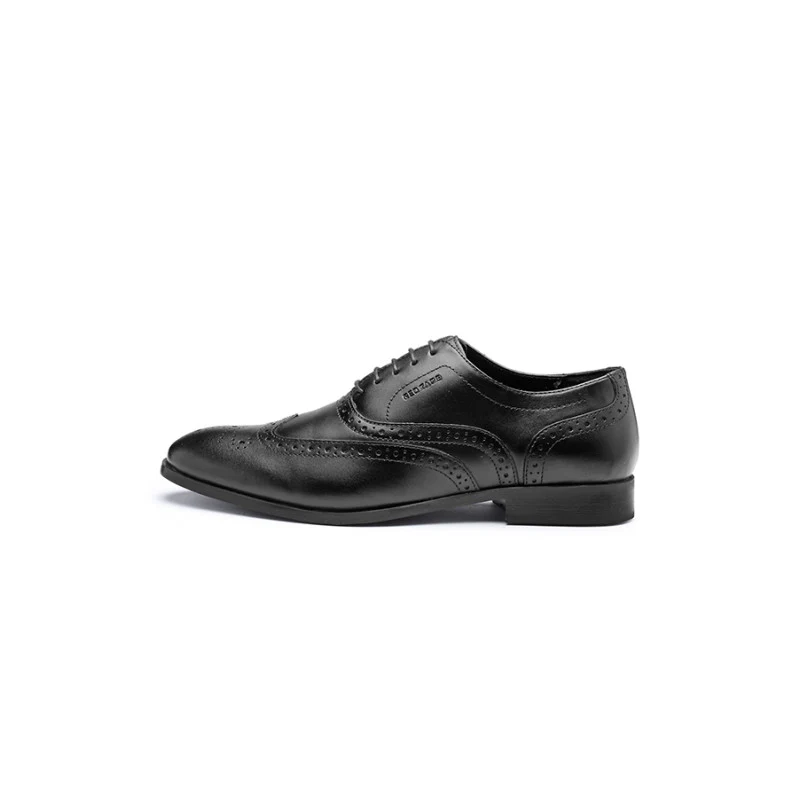 Men's Black Brogue Shoes - Image 4