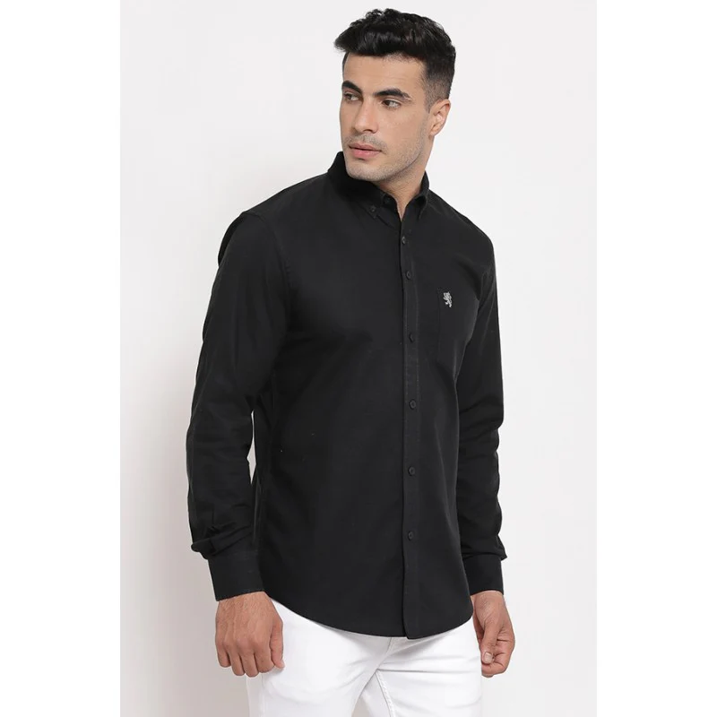 Men's Black Full Sleeves Casual Shirt - Image 3