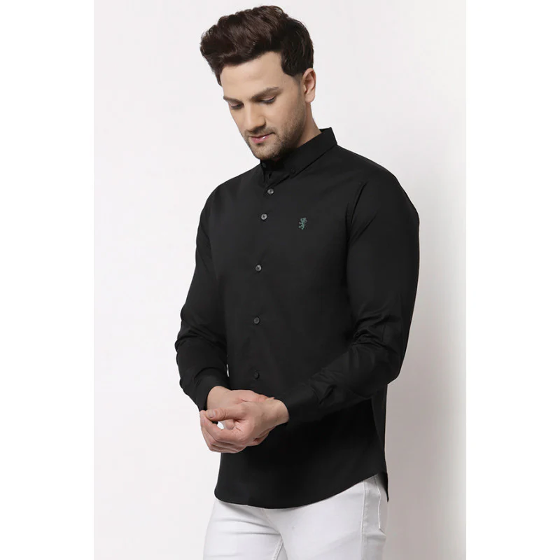 Men Black Solid Shirt - Image 2