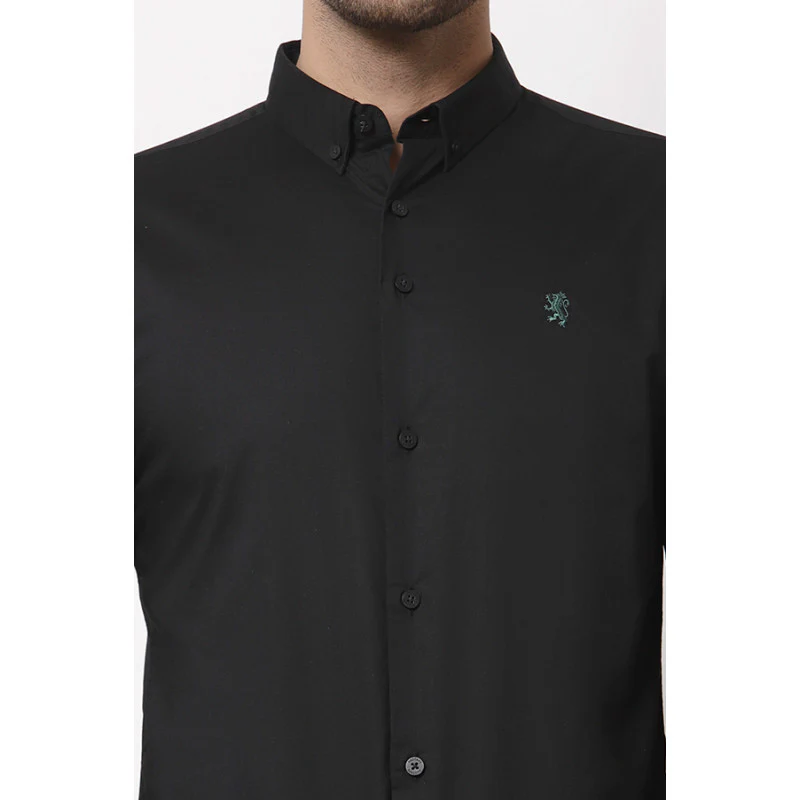 Men Black Solid Shirt - Image 5
