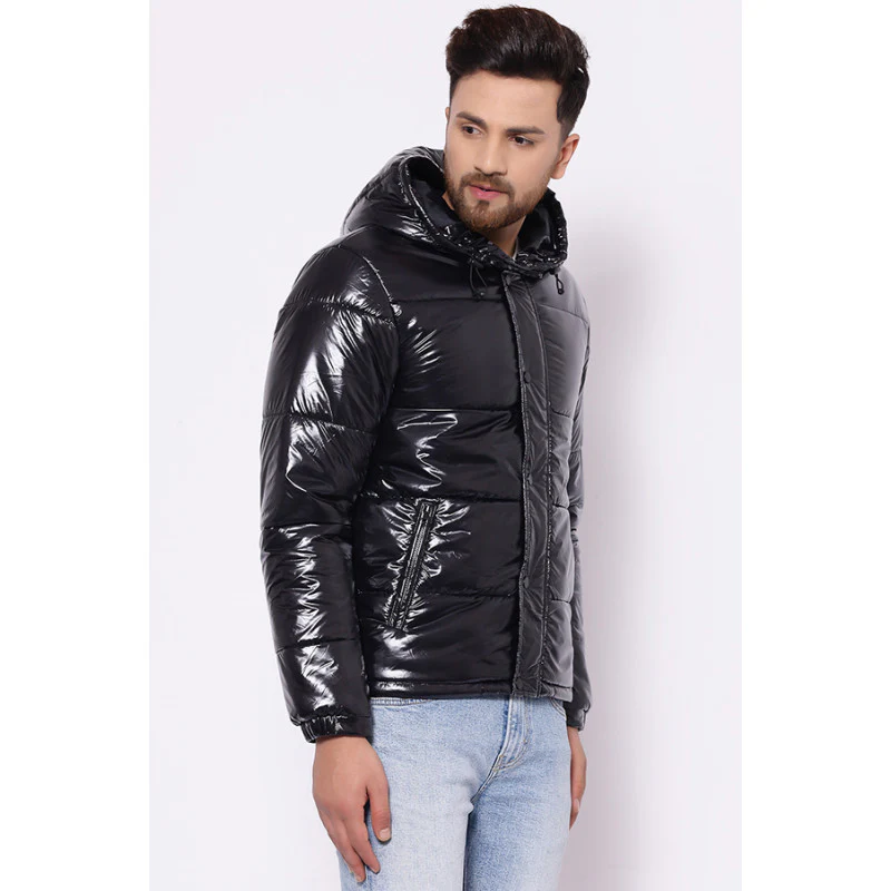 Men's Black Glossy Jacket - Image 3