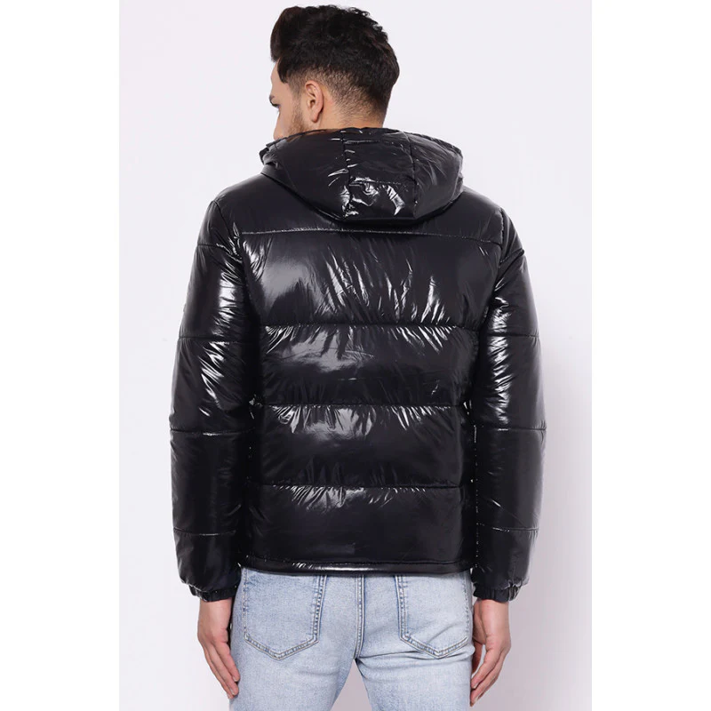 Men's Black Glossy Jacket - Image 4