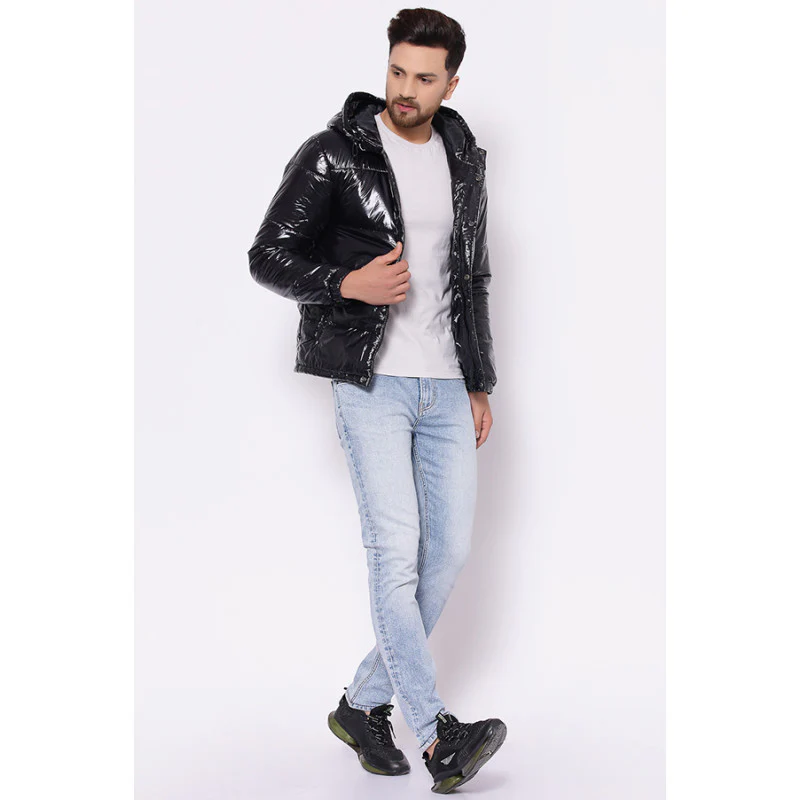 Men's Black Glossy Jacket - Image 5