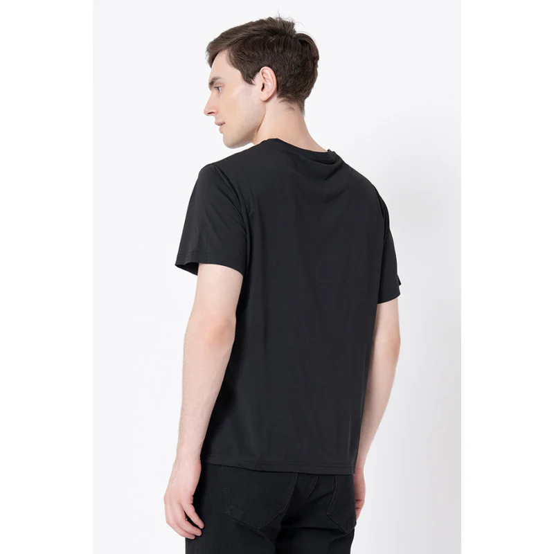 Men's Black Graphic Print Activewear T-Shirt - Image 3