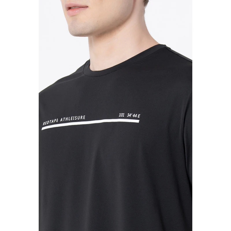 Men's Black Graphic Print Activewear T-Shirt - Image 4