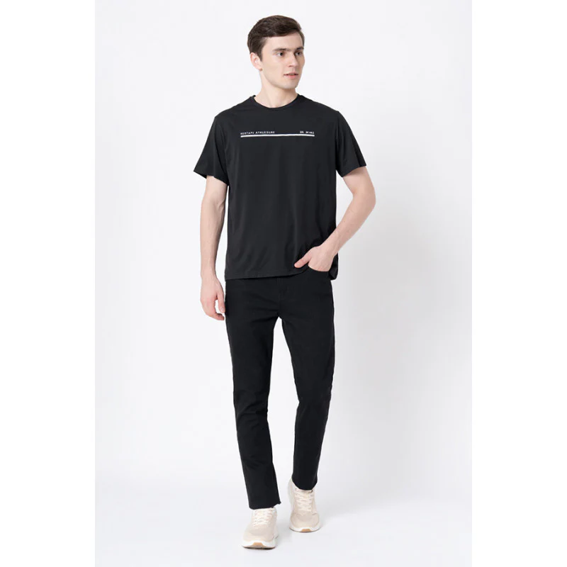 Men's Black Graphic Print Activewear T-Shirt - Image 5