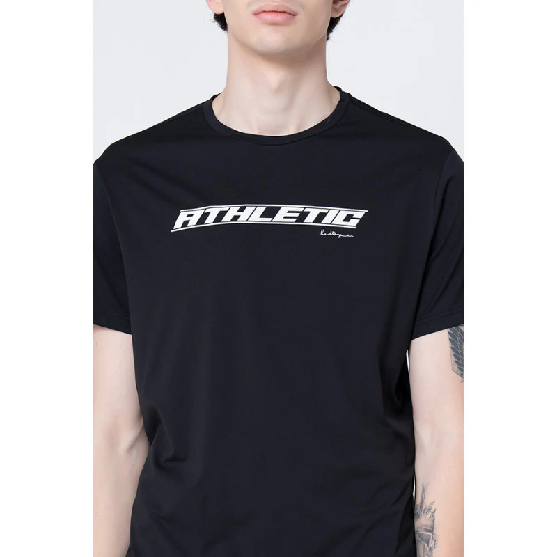 Men's Black Graphic Print Activewear T-Shirt - Image 4
