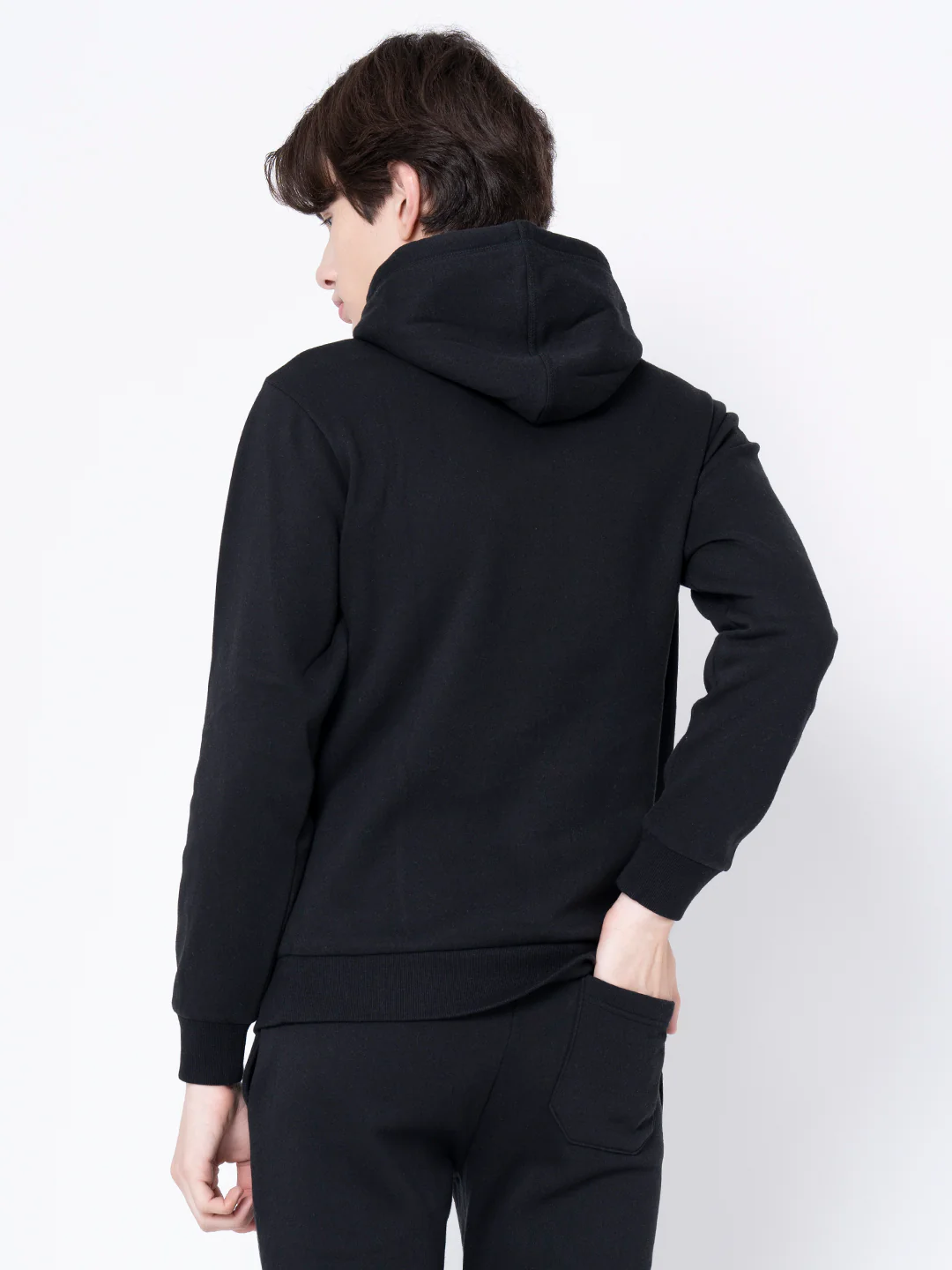 Men's Black Graphic Print Hoodie - Image 4