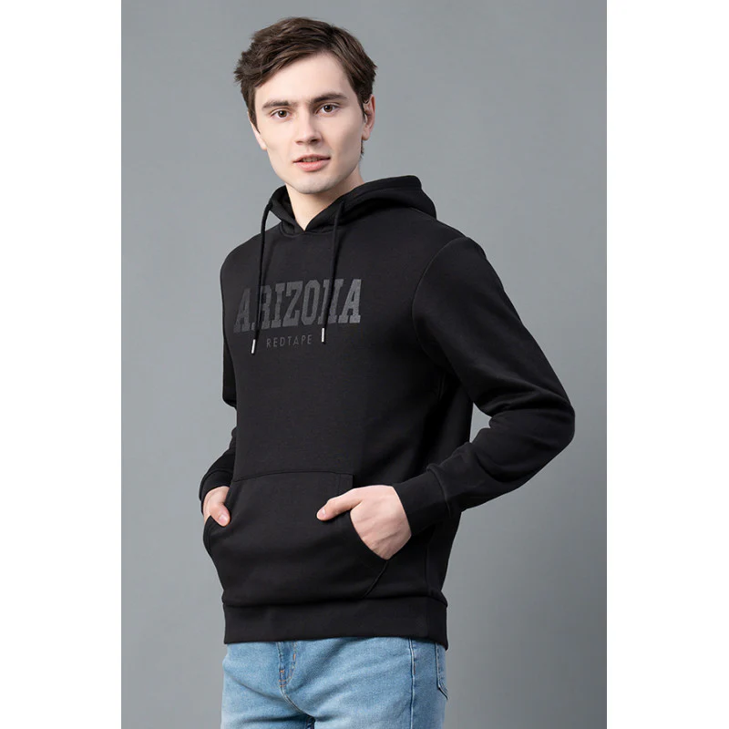 Men's Black Graphic Print Hoodie - Image 2
