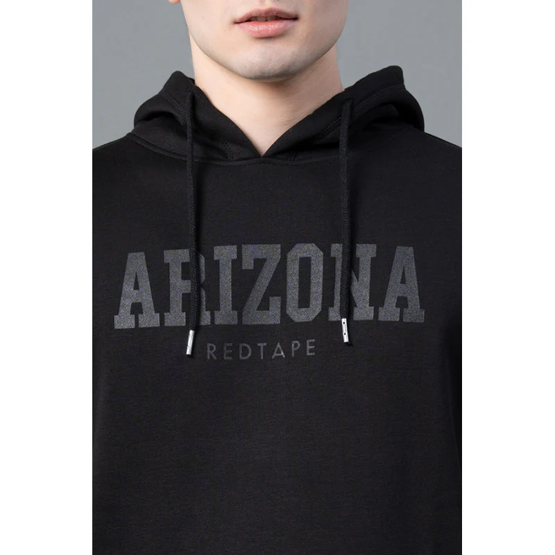 Men's Black Graphic Print Hoodie - Image 4