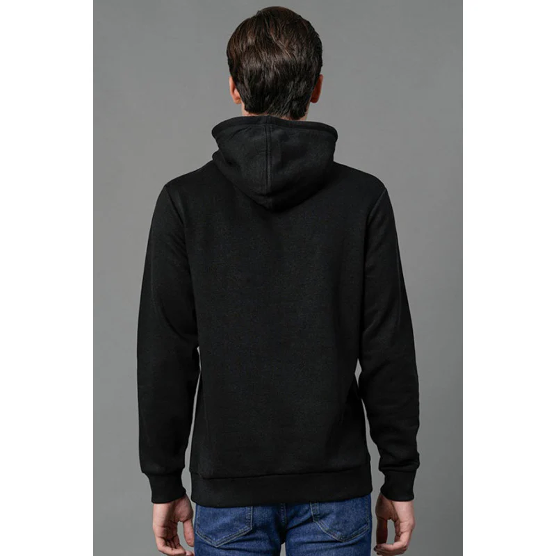 Men's Black Graphic Print Hoodie - Image 3