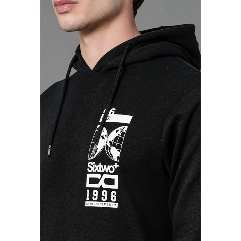 Men's Black Graphic Print Hoodie - Image 4