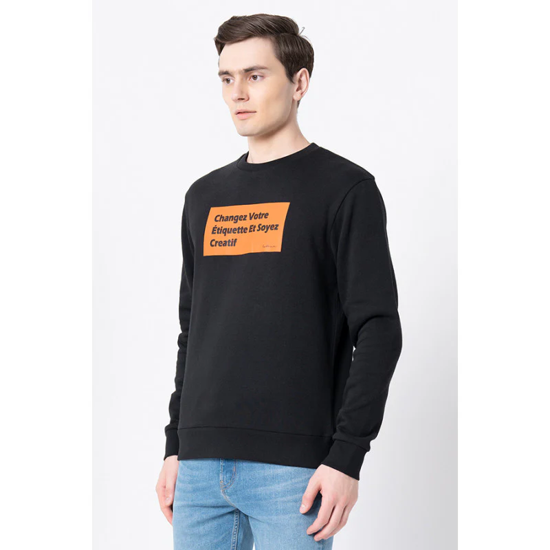 Men's Black Graphic Print Sweatshirt - Image 2