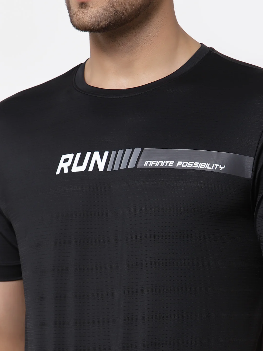 Men's Black Half Sleeve Active T-Shirt - Image 2