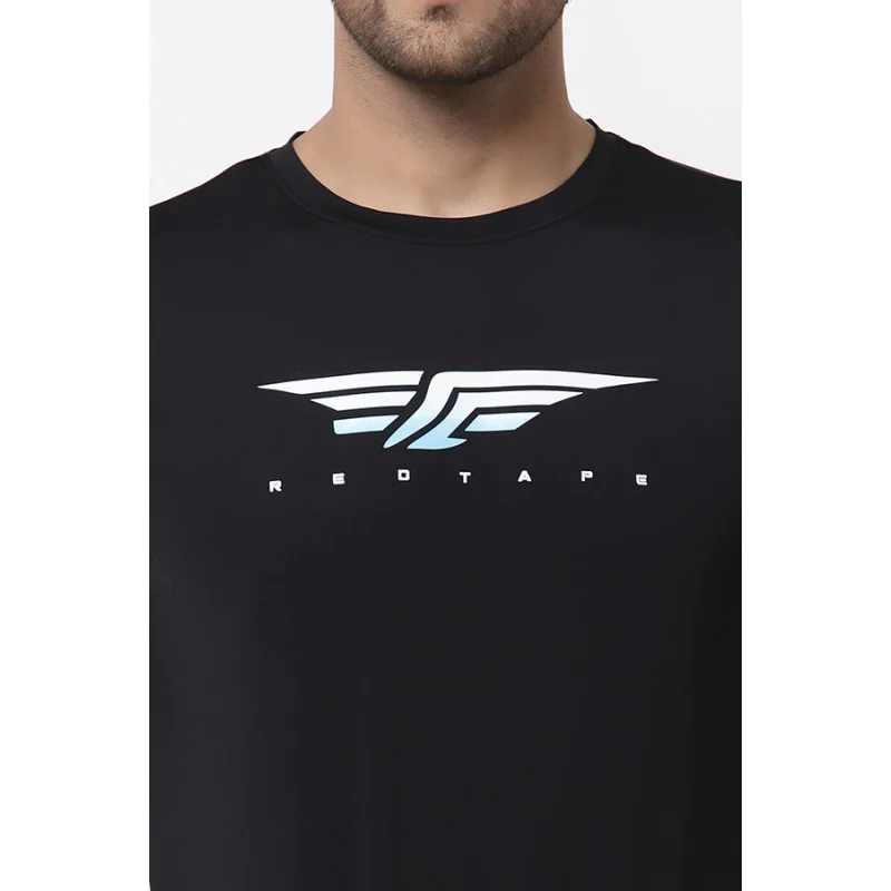 Men's Black Active wear T-Shirt - Image 5