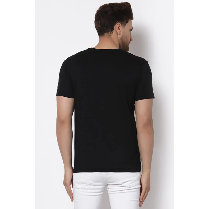 Men Black Printed T-Shirt - Image 3