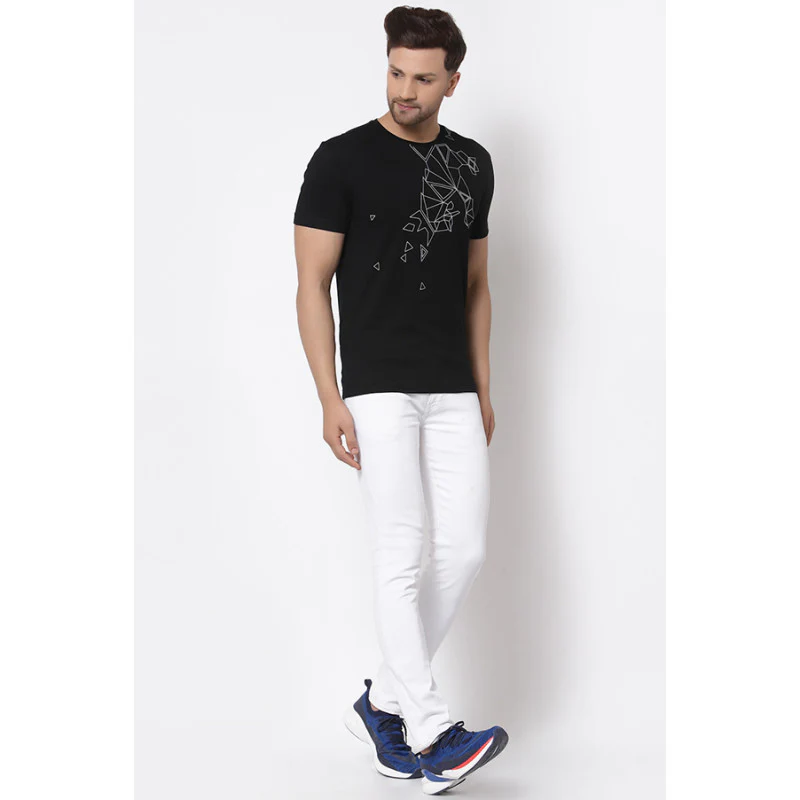 Men Black Printed T-Shirt - Image 4