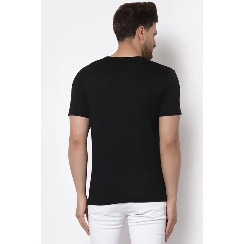 Men Black Printed T-Shirt - Image 3