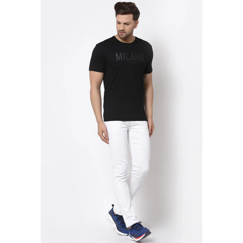 Men Black Printed T-Shirt - Image 4
