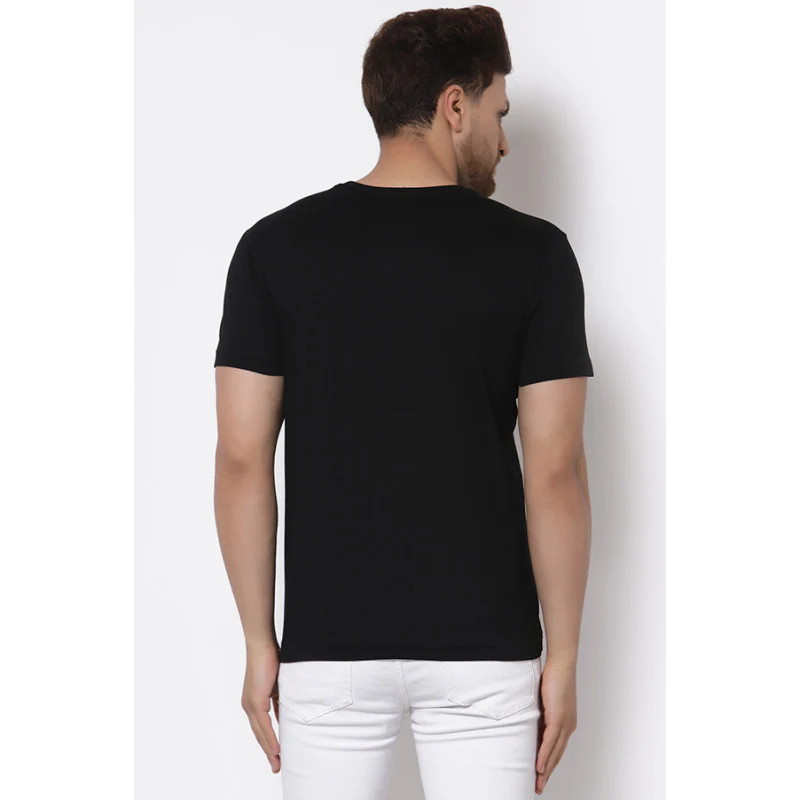 Men's Black Printed T-Shirt - Image 3