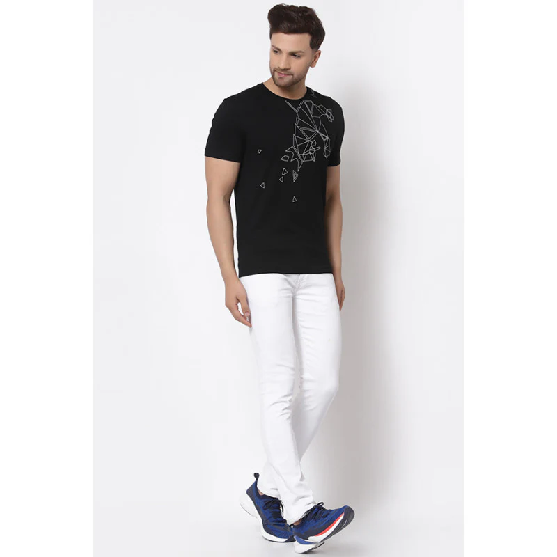 Men's Black Printed T-Shirt - Image 4