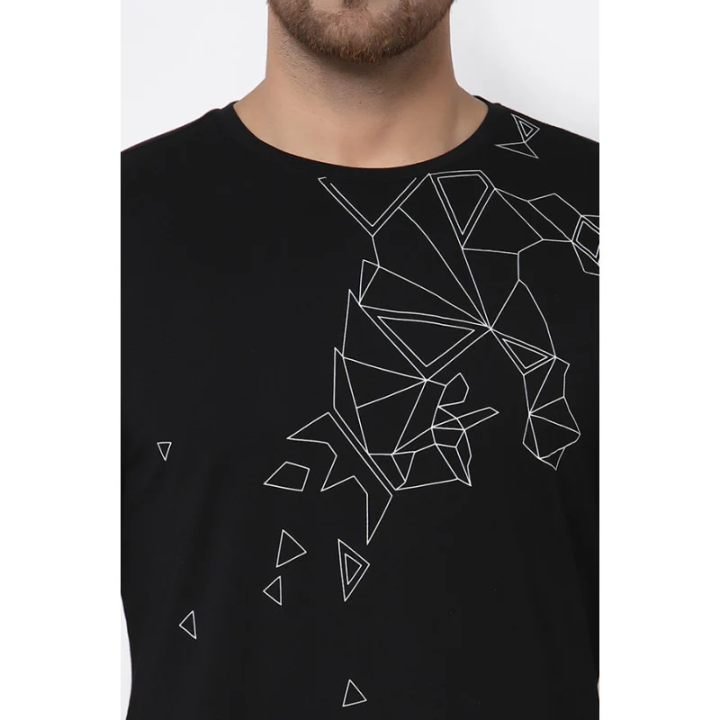 Men's Black Printed T-Shirt - Image 5