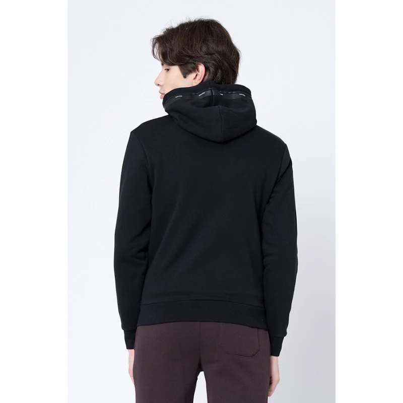 Men's Black Solid Hoodie - Image 3