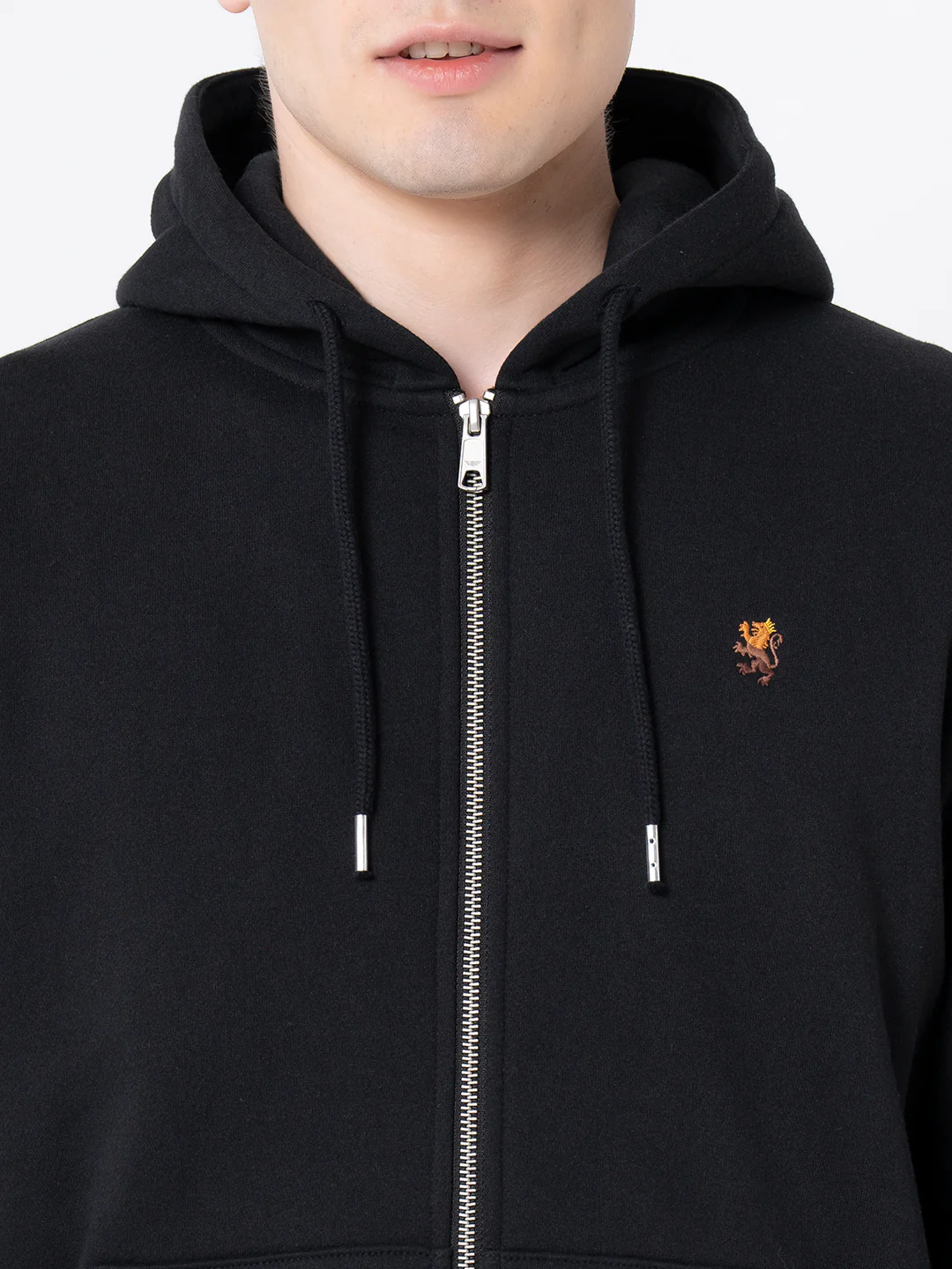 Men's Black Solid Hoodie - Image 4