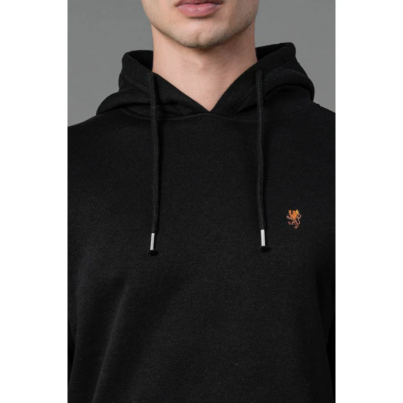 Men's Black Solid Hoodie - Image 3