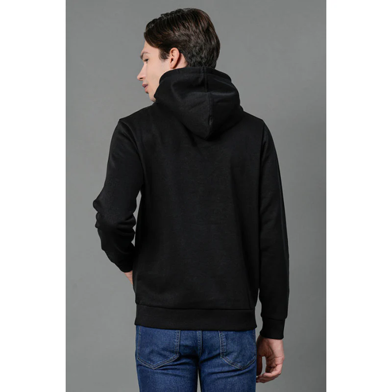 Men's Black Solid Hoodie - Image 4