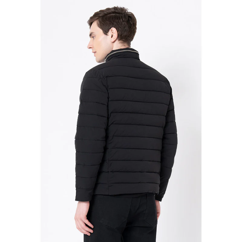 Men's Black  Solid Jacket - Image 3