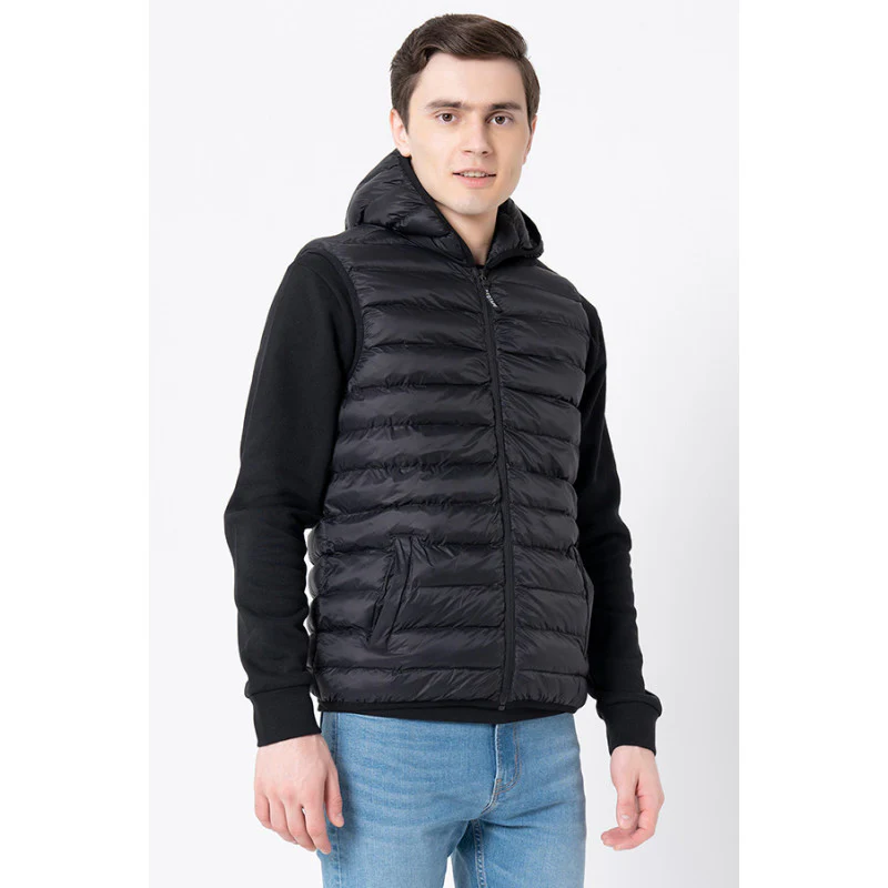 Men's Black Solid Jacket - Image 2