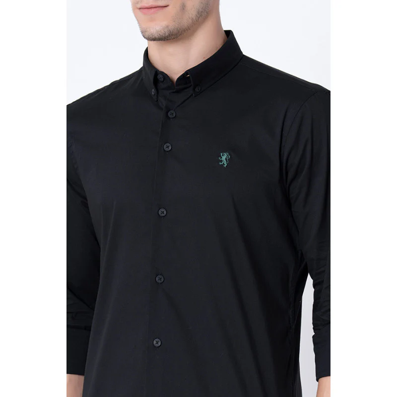 Men's Black Solid Shirts - Image 4
