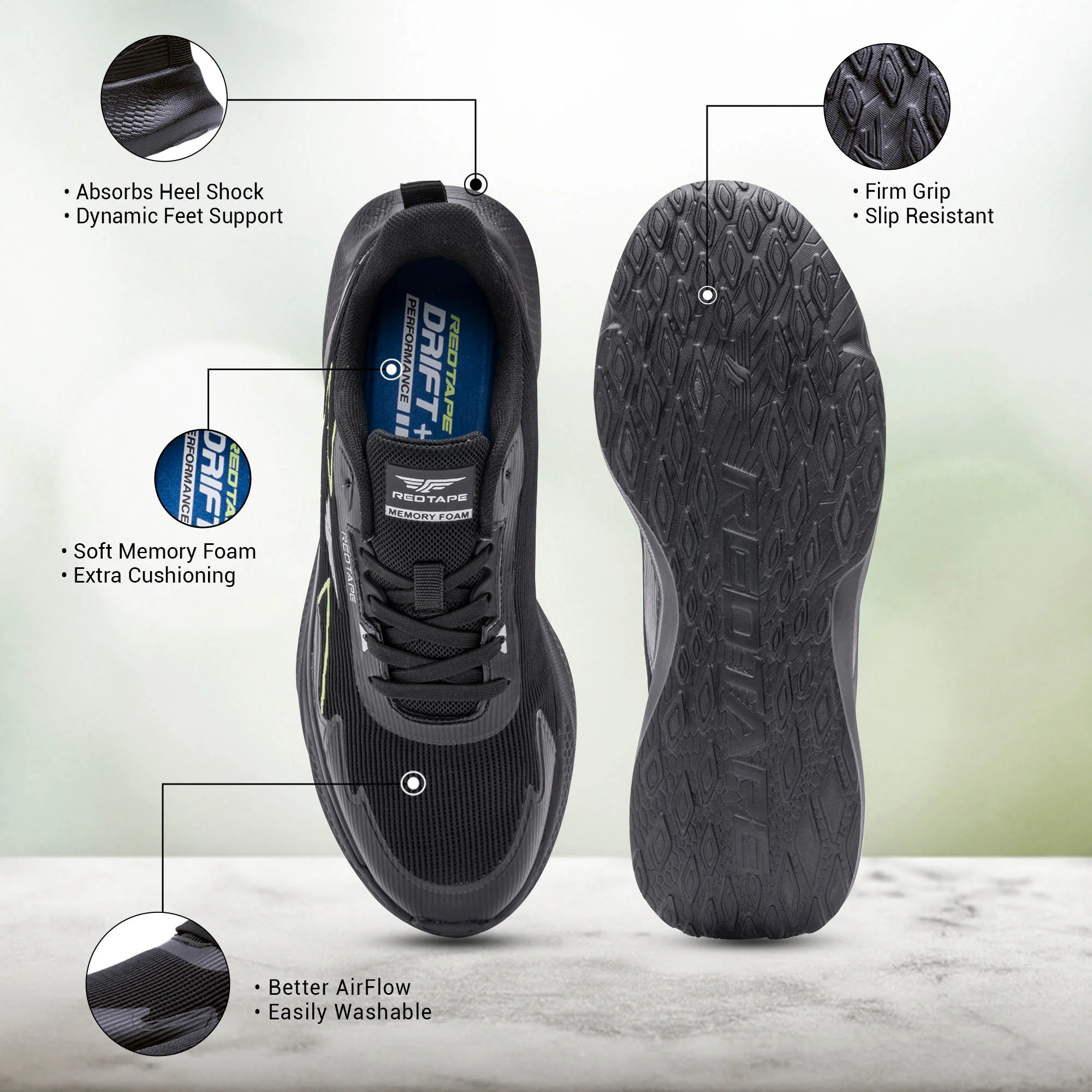 Men Black Walking Shoes - Image 5