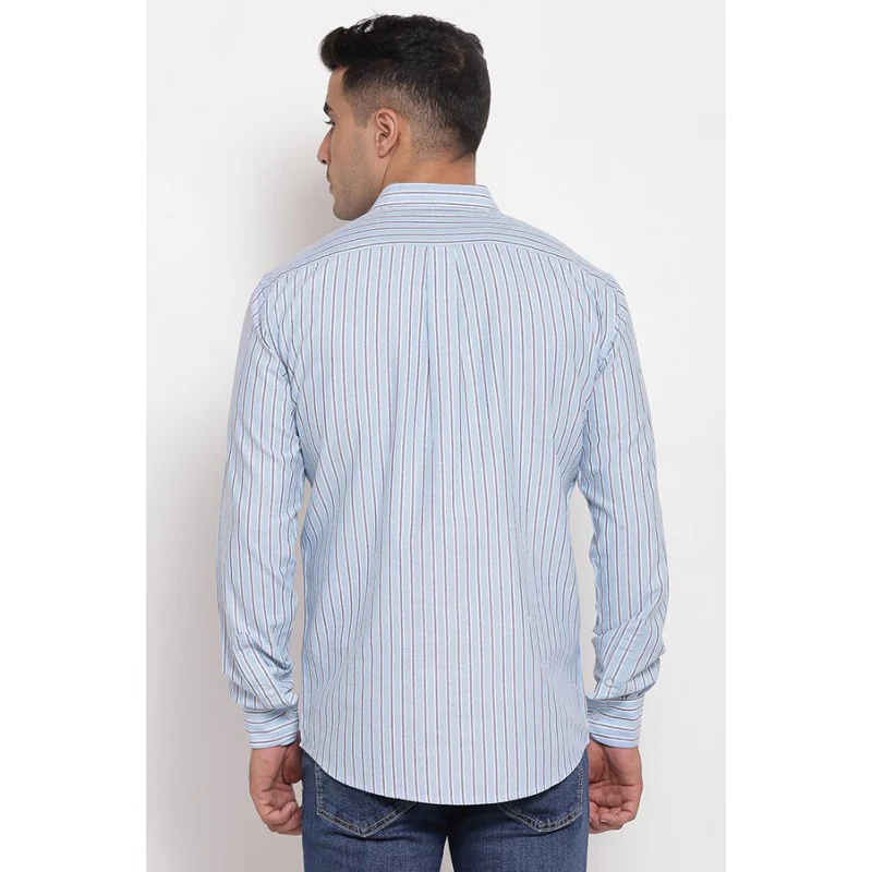 Men's Blue Full Sleeves Casual Shirt - Image 2