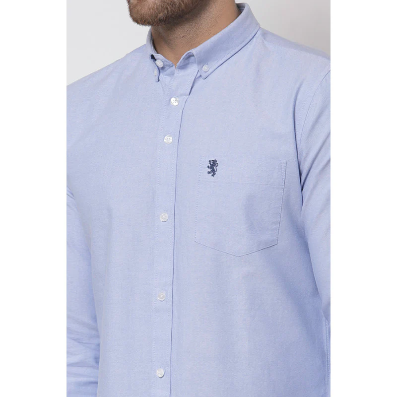 Men's Blue Solid Shirt - Image 5